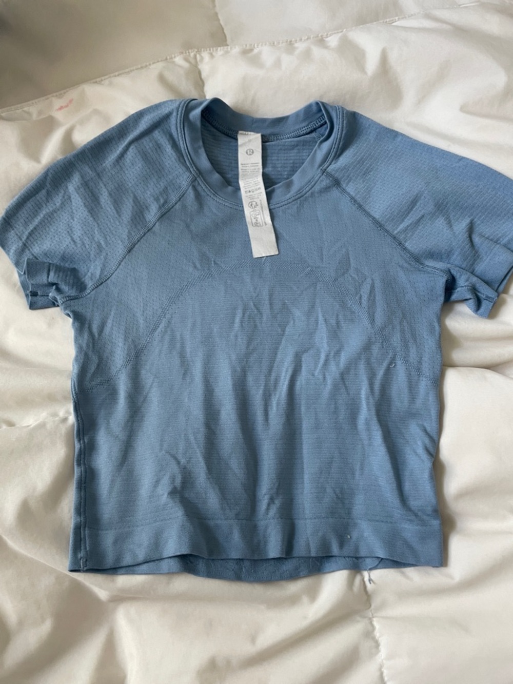 lululemon athletica Light Blue Short Sleeve Crew Tee
